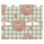 Bear Cartoon Pattern Strawberry Rainbow Nature Animal Cute Design Premium Plush Fleece Blanket (Small)