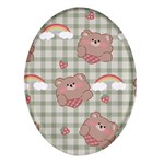 Bear Cartoon Pattern Strawberry Rainbow Nature Animal Cute Design Oval Glass Fridge Magnet (4 pack)
