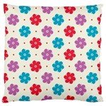 Abstract Art Pattern Colorful Artistic Flower Nature Spring Standard Premium Plush Fleece Cushion Case (Two Sides)