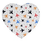 Airplane Pattern Plane Aircraft Fabric Style Simple Seamless Ornament (Heart)