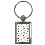 Airplane Pattern Plane Aircraft Fabric Style Simple Seamless Key Chain (Rectangle)