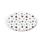 Airplane Pattern Plane Aircraft Fabric Style Simple Seamless Sticker (Oval)