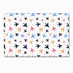 Airplane Pattern Plane Aircraft Fabric Style Simple Seamless Postcard 4 x 6  (Pkg of 10)