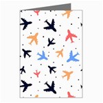 Airplane Pattern Plane Aircraft Fabric Style Simple Seamless Greeting Cards (Pkg of 8)