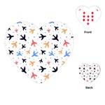 Airplane Pattern Plane Aircraft Fabric Style Simple Seamless Playing Cards Single Design (Heart)