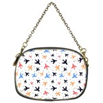 Airplane Pattern Plane Aircraft Fabric Style Simple Seamless Chain Purse (Two Sides)