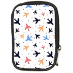Airplane Pattern Plane Aircraft Fabric Style Simple Seamless Compact Camera Leather Case