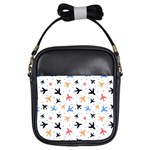Airplane Pattern Plane Aircraft Fabric Style Simple Seamless Girls Sling Bag