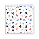 Airplane Pattern Plane Aircraft Fabric Style Simple Seamless Memory Card Reader (Square)