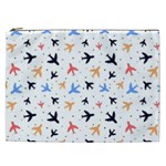 Airplane Pattern Plane Aircraft Fabric Style Simple Seamless Cosmetic Bag (XXL)