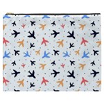 Airplane Pattern Plane Aircraft Fabric Style Simple Seamless Cosmetic Bag (XXXL)