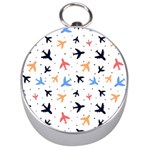 Airplane Pattern Plane Aircraft Fabric Style Simple Seamless Silver Compasses