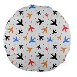 Airplane Pattern Plane Aircraft Fabric Style Simple Seamless Large 18  Premium Flano Round Cushions