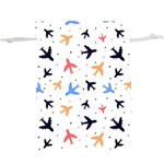 Airplane Pattern Plane Aircraft Fabric Style Simple Seamless Lightweight Drawstring Pouch (XL)