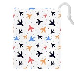 Airplane Pattern Plane Aircraft Fabric Style Simple Seamless Drawstring Pouch (4XL)