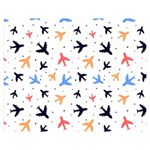 Airplane Pattern Plane Aircraft Fabric Style Simple Seamless Premium Plush Fleece Blanket (Medium)