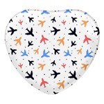 Airplane Pattern Plane Aircraft Fabric Style Simple Seamless Heart Glass Fridge Magnet (4 pack)