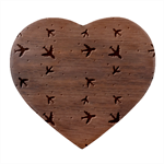 Airplane Pattern Plane Aircraft Fabric Style Simple Seamless Heart Wood Jewelry Box