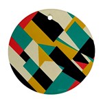 Geometric Pattern Retro Colorful Abstract Ornament (Round)