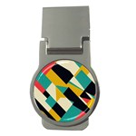 Geometric Pattern Retro Colorful Abstract Money Clips (Round) 