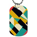 Geometric Pattern Retro Colorful Abstract Dog Tag (Two Sides)