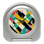 Geometric Pattern Retro Colorful Abstract Travel Alarm Clock