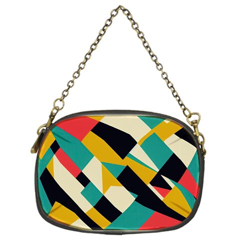 Geometric Pattern Retro Colorful Abstract Chain Purse (One Side) from UrbanLoad.com Front