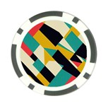 Geometric Pattern Retro Colorful Abstract Poker Chip Card Guard (10 pack)