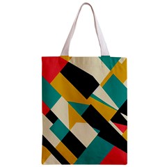 Geometric Pattern Retro Colorful Abstract Zipper Classic Tote Bag from UrbanLoad.com Back