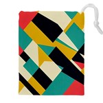 Geometric Pattern Retro Colorful Abstract Drawstring Pouch (4XL)
