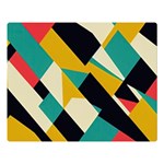 Geometric Pattern Retro Colorful Abstract Premium Plush Fleece Blanket (Large)