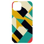 Geometric Pattern Retro Colorful Abstract iPhone 14 Plus Black UV Print Case