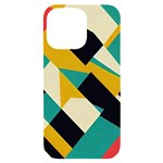 Geometric Pattern Retro Colorful Abstract iPhone 14 Pro Max Black UV Print Case