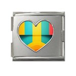 Colorful Rainbow Pattern Digital Art Abstract Minimalist Minimalism Mega Link Heart Italian Charm (18mm)