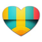 Colorful Rainbow Pattern Digital Art Abstract Minimalist Minimalism Heart Mousepad