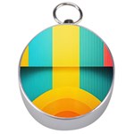 Colorful Rainbow Pattern Digital Art Abstract Minimalist Minimalism Silver Compasses