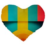 Colorful Rainbow Pattern Digital Art Abstract Minimalist Minimalism Large 19  Premium Flano Heart Shape Cushions