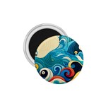 Waves Ocean Sea Abstract Whimsical Abstract Art Pattern Abstract Pattern Water Nature Moon Full Moon 1.75  Magnets