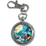 Waves Ocean Sea Abstract Whimsical Abstract Art Pattern Abstract Pattern Water Nature Moon Full Moon Key Chain Watches