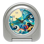 Waves Ocean Sea Abstract Whimsical Abstract Art Pattern Abstract Pattern Water Nature Moon Full Moon Travel Alarm Clock