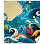 Waves Ocean Sea Abstract Whimsical Abstract Art Pattern Abstract Pattern Water Nature Moon Full Moon Canvas 8  x 10 