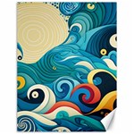 Waves Ocean Sea Abstract Whimsical Abstract Art Pattern Abstract Pattern Water Nature Moon Full Moon Canvas 18  x 24 