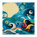 Waves Ocean Sea Abstract Whimsical Abstract Art Pattern Abstract Pattern Water Nature Moon Full Moon Medium Glasses Cloth