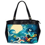 Waves Ocean Sea Abstract Whimsical Abstract Art Pattern Abstract Pattern Water Nature Moon Full Moon Oversize Office Handbag (2 Sides)