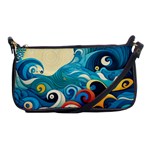 Waves Ocean Sea Abstract Whimsical Abstract Art Pattern Abstract Pattern Water Nature Moon Full Moon Shoulder Clutch Bag