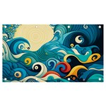 Waves Ocean Sea Abstract Whimsical Abstract Art Pattern Abstract Pattern Water Nature Moon Full Moon Banner and Sign 7  x 4 