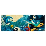 Waves Ocean Sea Abstract Whimsical Abstract Art Pattern Abstract Pattern Water Nature Moon Full Moon Banner and Sign 8  x 3 