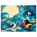Waves Ocean Sea Abstract Whimsical Abstract Art Pattern Abstract Pattern Water Nature Moon Full Moon Premium Plush Fleece Blanket (Extra Small)