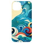 Waves Ocean Sea Abstract Whimsical Abstract Art Pattern Abstract Pattern Water Nature Moon Full Moon iPhone 14 Plus Black UV Print Case