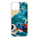 Waves Ocean Sea Abstract Whimsical Abstract Art Pattern Abstract Pattern Water Nature Moon Full Moon iPhone 14 TPU UV Print Case